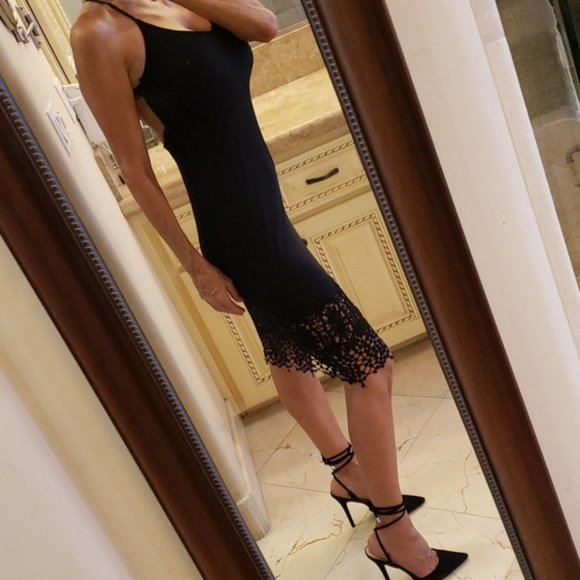 Blanc crochet bottom mesh dress, S. - Picture 3 of 14